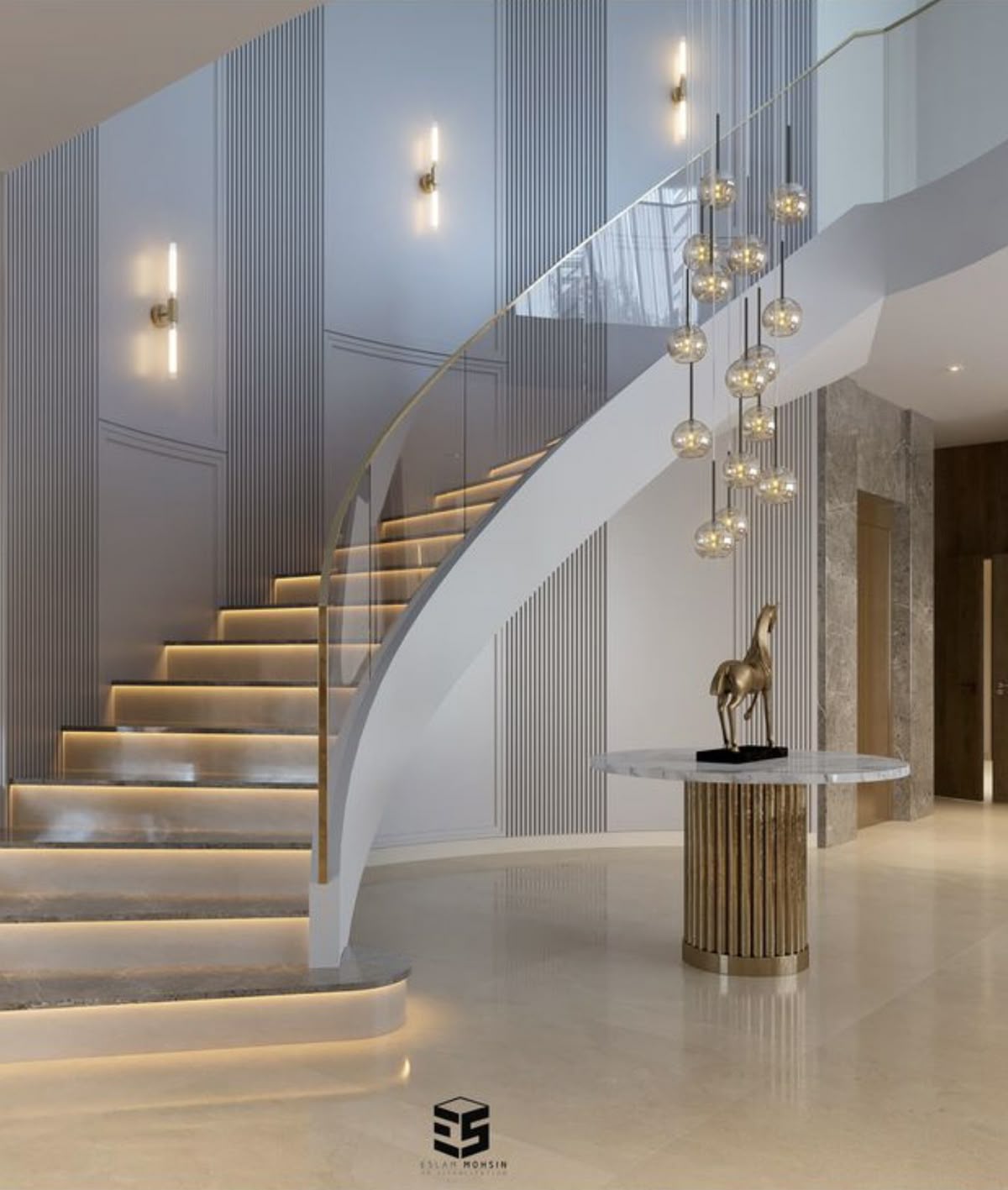 Curved Glass Staircase Railing Bangalore